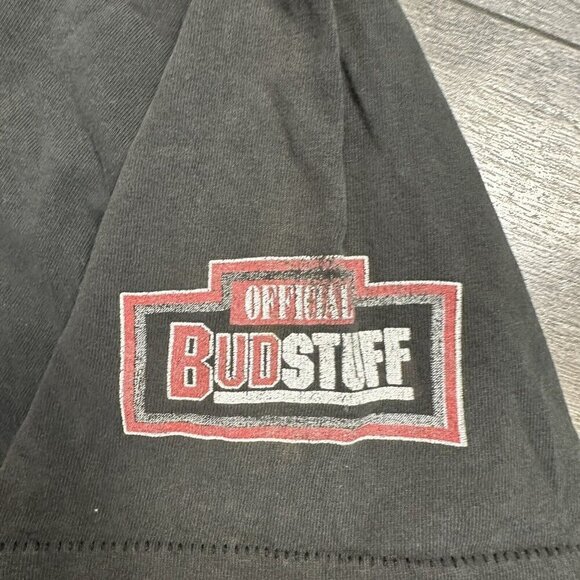 Vintage 90s Budweiser NFL Distressed T Shirt Size XL Black C.G.W 1993 - Picture 8 of 11